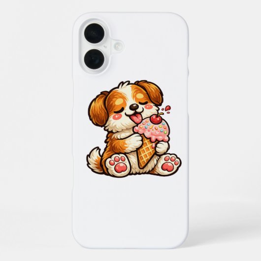 かわいいアイスの犬 iPhoneケース (裏面)