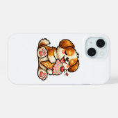 かわいいアイスの犬 iPhone 15ケース (裏面横)