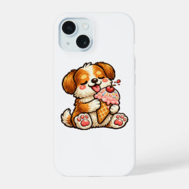 かわいいアイスの犬 iPhone 15ケース