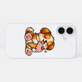 かわいいアイスの犬 iPhone 16ケース (裏面横)