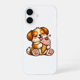 かわいいアイスの犬 iPhone 16ケース