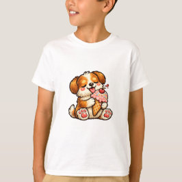 かわいいアイスの犬 Tシャツ