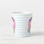 かわいいアイスぶら下がったドナツ&スロース カフェラテマグ (正面)