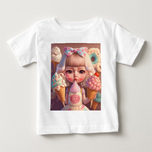 かわいいアイスガール ベビーTシャツ (正面)