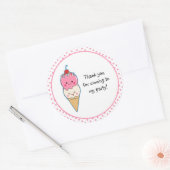 かわいいアイスクリームありがとう ラウンドシール (封筒)