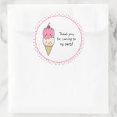 かわいいアイスクリームありがとう ラウンドシール (バッグ)