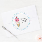 かわいいアイスクリームありがとう ラウンドシール (封筒)