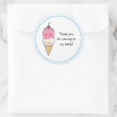 かわいいアイスクリームありがとう ラウンドシール (バッグ)