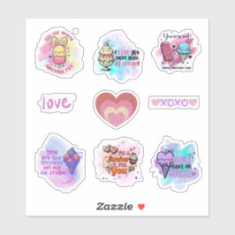 かわいいアイスクリームおもしろい教室バレンタインシート シール