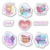かわいいアイスクリームおもしろい教室バレンタインシート シール (正面)
