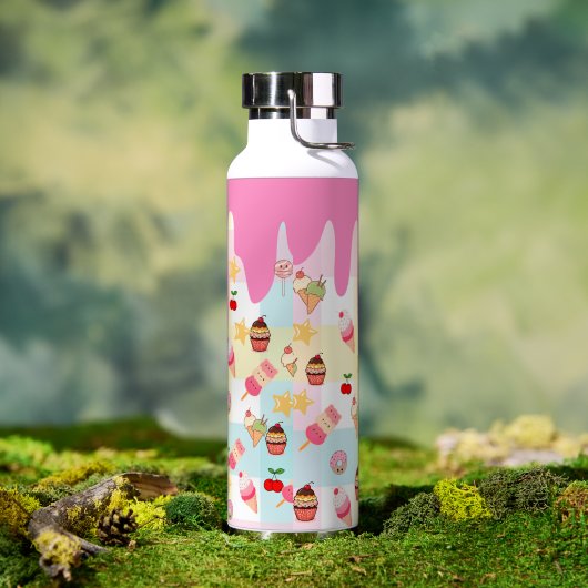 かわいいアイスクリームとドリップの水筒 ウォーターボトル (アウトドア)