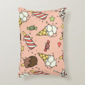 かわいいアイスクリームと棒つきキャンデー アクセントクッション (正面(垂直))