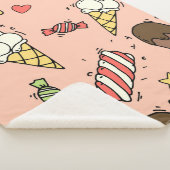 かわいいアイスクリームと棒つきキャンデー シェルパブランケット (3/4)