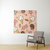 かわいいアイスクリームと棒つきキャンデー タペストリー (インサイチュ)