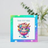 かわいいアイスクリームどんな目的のパーティー 招待状 (スタンド正面)