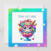 かわいいアイスクリームどんな目的のパーティー 招待状 (正面)