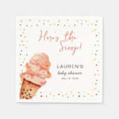 かわいいアイスクリームにはふりかける赤ちゃんシャワー スタンダードカクテルナプキン (正面)