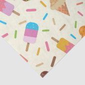 かわいいアイスクリームのコーンとポッピーキュラパターン 薄葉紙 (詳細)