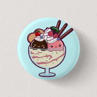かわいいアイスクリームのサンデー 缶バッジ