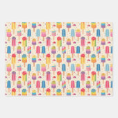 かわいいアイスクリームのパーティー模様 ラッピングペーパーシート (正面2)