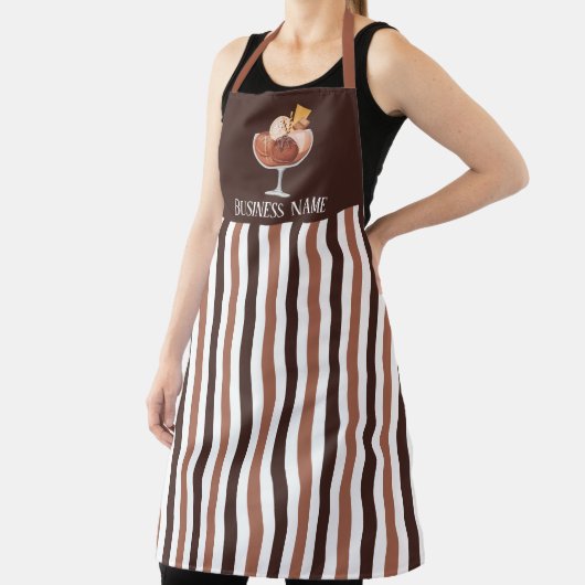 かわいいアイスクリームのベンダー名を追加 エプロン (インサイチュ)