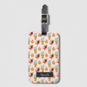 かわいいアイスクリームの落書きパターン|はあなたの名前を加えます ラゲッジタグ (正面縦)