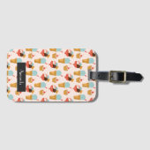 かわいいアイスクリームの落書きパターン|はあなたの名前を加えます ラゲッジタグ (正面横)