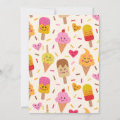 かわいいアイスクリームアンドポピックスバースデーパーティー 招待状 (裏面)