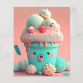 かわいいアイスクリームカップカード