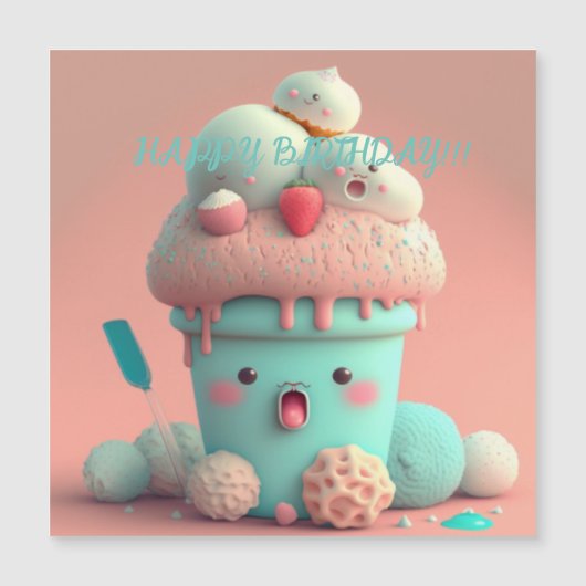 かわいいアイスクリームカップカード (正面)