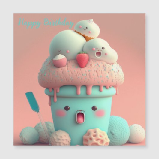 かわいいアイスクリームカップ (正面)