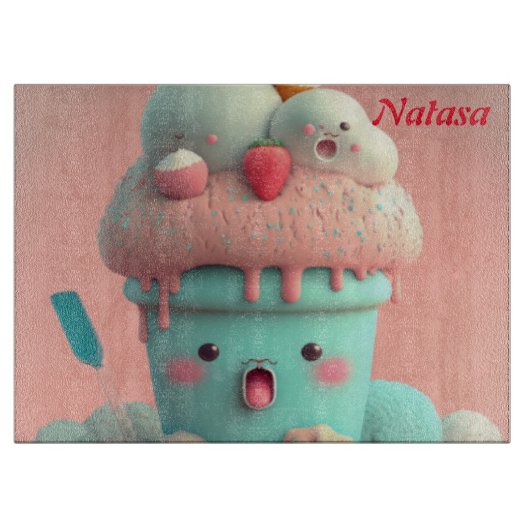 かわいいアイスクリームカップ カッティングボード (正面)