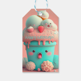 かわいいアイスクリームカップ ギフトタグ