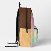 かわいいアイスクリームカラー名前をカスタムする プリントバックパック (左)