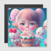 かわいいアイスクリームガールカード (正面/裏面)