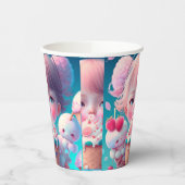 かわいいアイスクリームガールスクエア紙コースター 紙コップ (左)