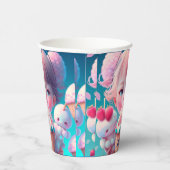 かわいいアイスクリームガールスクエア紙コースター 紙コップ (右)