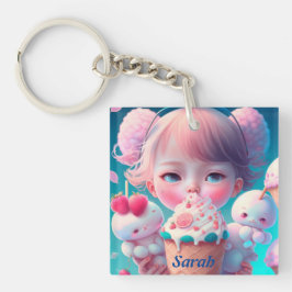 かわいいアイスクリームガール キーホルダー