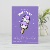 かわいいアイスクリームキッズクラスバレンタインデー シーズンカード (スタンド正面)