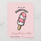 かわいいアイスクリームキッズクラスバレンタインデー シーズンカード (正面/裏面)