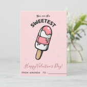 かわいいアイスクリームキッズクラスバレンタインデー シーズンカード (スタンド正面)