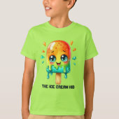 かわいいアイスクリームキッドのカスタマイズ Tシャツ (正面)
