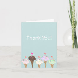かわいいアイスクリームコーンのありがとうございます ノートカード