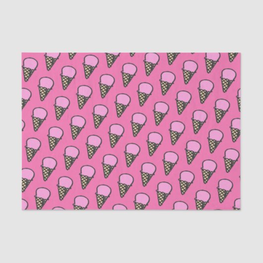 かわいいアイスクリームコーンのパターン 薄葉紙 (正面)