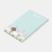 かわいいアイスクリームコーンのラベル ポストイット (アングル)