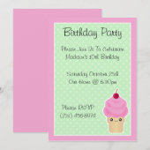 かわいいアイスクリームコーンバースデーパーティーの招待状 招待状 (正面/裏面)