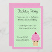 かわいいアイスクリームコーンバースデーパーティ招待状 招待状 (正面/裏面)