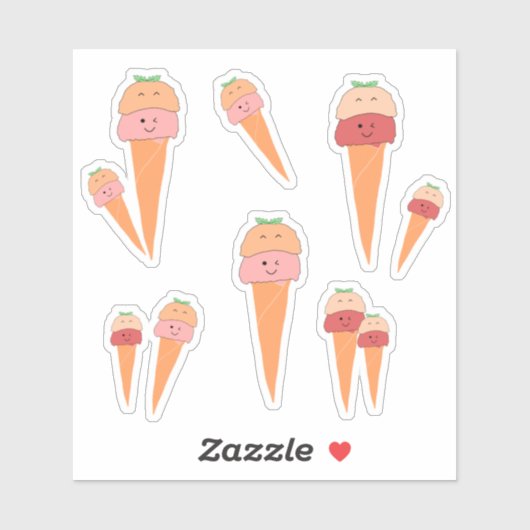 かわいいアイスクリームコーンビニールシール シール (シート)