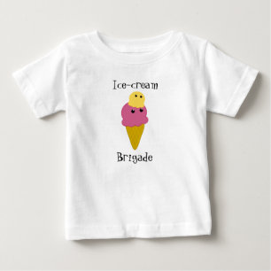 かわいいアイスクリームコーンベビーTシャツ ベビーTシャツ
