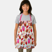 かわいいアイスクリームコーンポプシクルモノグラムトリートメント エプロン (インサイチュ)
